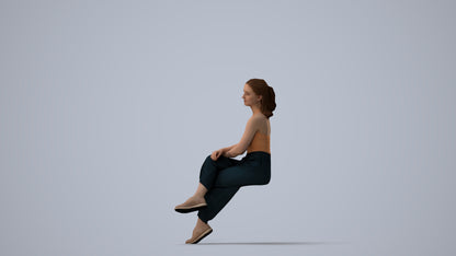 realistic 3D people girl casual kids, render-ready for V-Ray and Corona, FBX OBJ, three-quarter view render