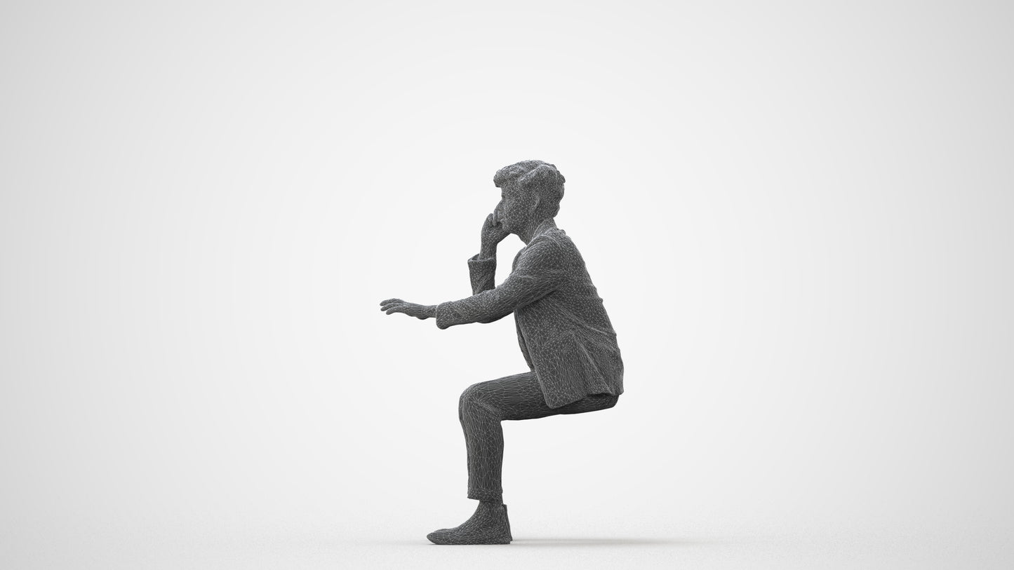 3D scanned man business, photorealistic archviz people for Enscape and SketchUp, square thumbnail