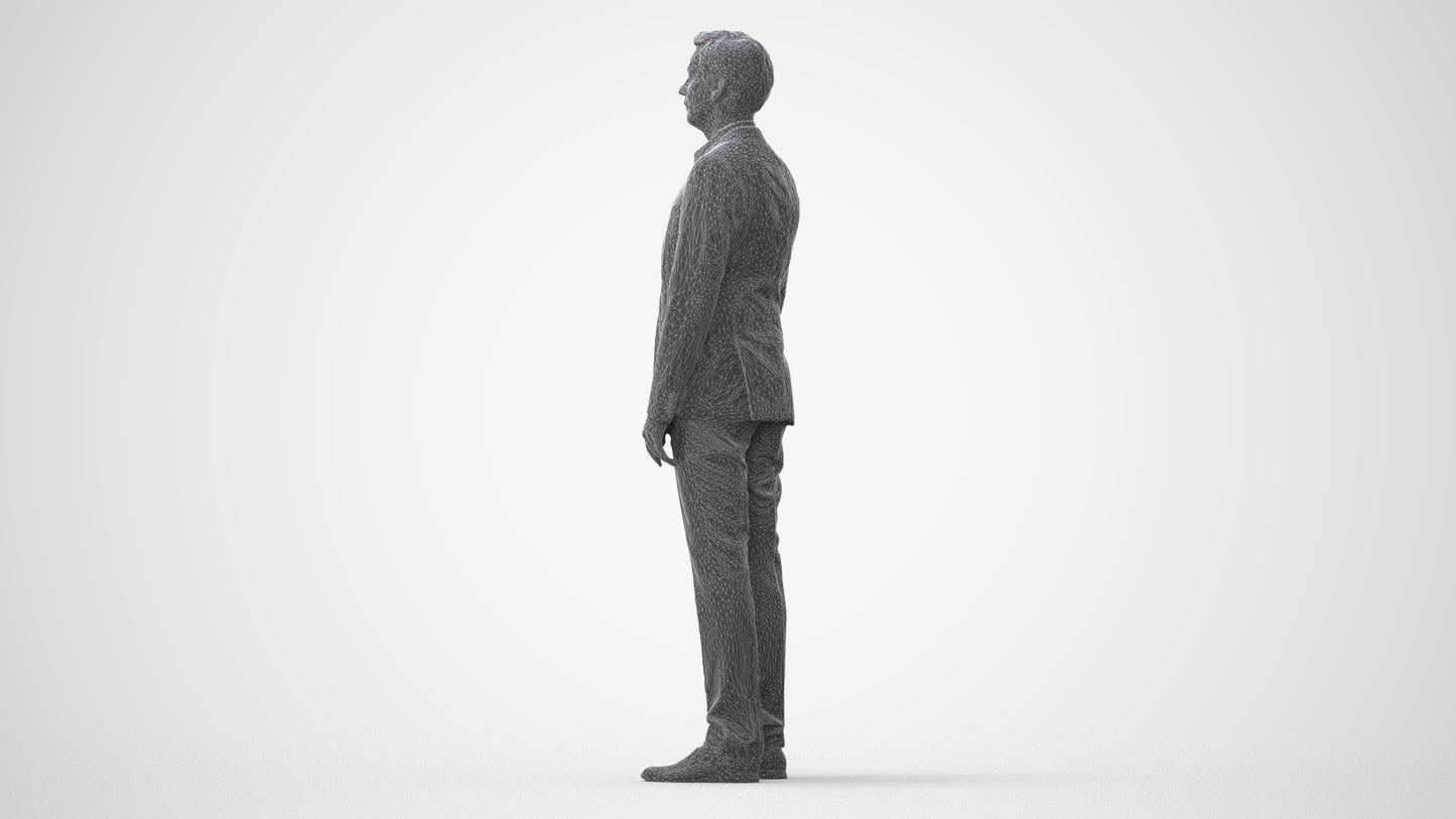 3D people model man business, scanned human for 3ds Max rendering, square thumbnail