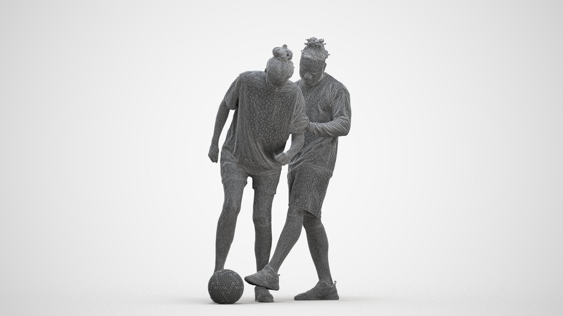 scanned 3D woman sport, photogrammetry people for Enscape and V-Ray, three-quarter front view render
