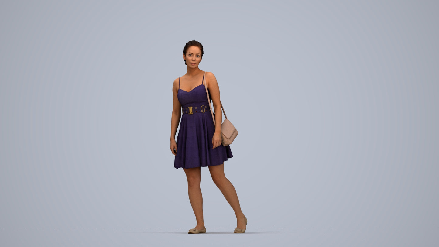 photogrammetry 3D woman formal formalaffairs, realistic human model archviz FBX, top-down view render