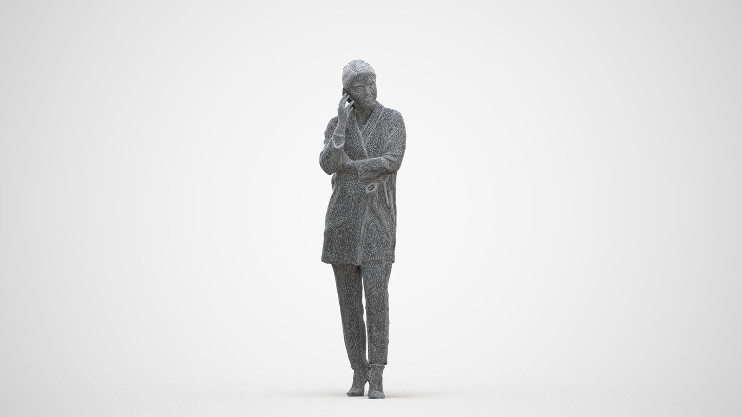 realistic 3D people woman business standing, render-ready for V-Ray and Corona, FBX OBJ, three-quarter front view render