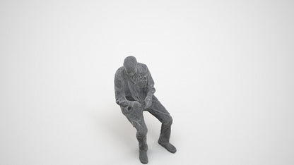 3D people model senior man medical, scanned human for 3ds Max rendering, wireframe three-quarter view