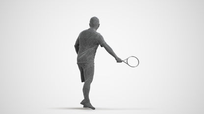 3D people model man sport, scanned human for 3ds Max rendering, wireframe front view