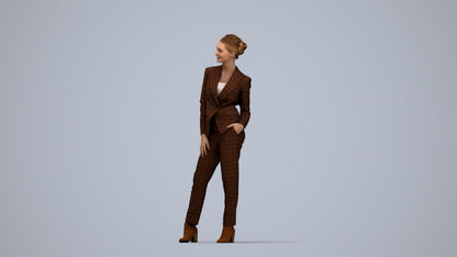 3D scanned woman business, photorealistic archviz people for Enscape and SketchUp, top-down view render
