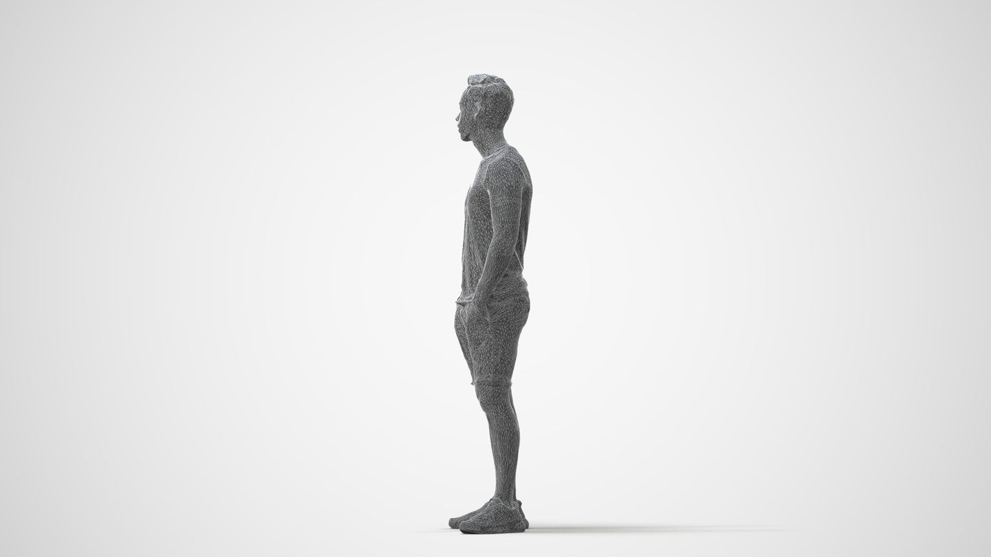 3D people model man casual standing, scanned human for 3ds Max rendering, square thumbnail