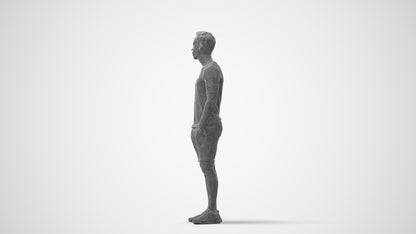3D people model man casual standing, scanned human for 3ds Max rendering, square thumbnail