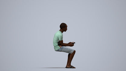 photogrammetry 3D boy casual kids, realistic human model archviz FBX, side view render