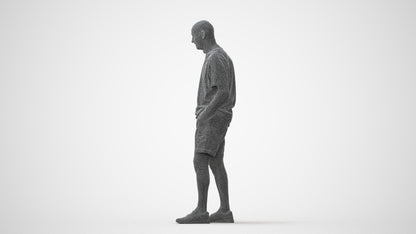 realistic 3D senior man casual standing, scanned archviz people for Blender and 3ds Max, square thumbnail