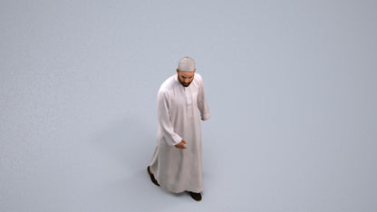 3D people model man walking, scanned human for 3ds Max rendering, back view render