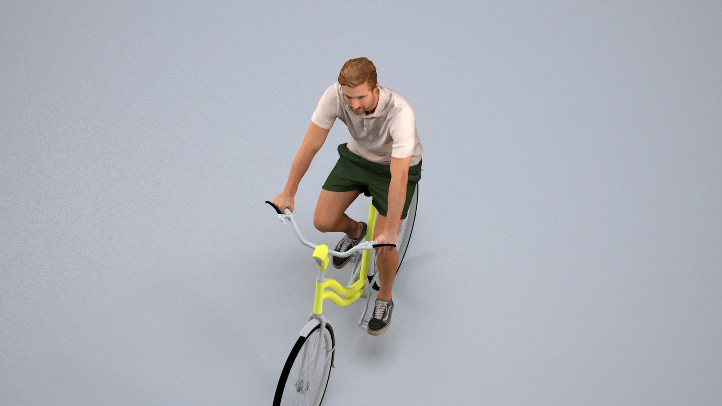 3D human model man casual mix, photogrammetry scanned person for archviz, back view render