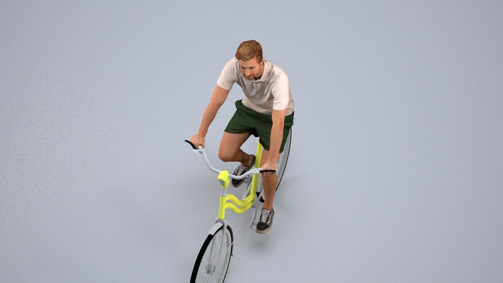3D human model man casual mix, photogrammetry scanned person for archviz, back view render