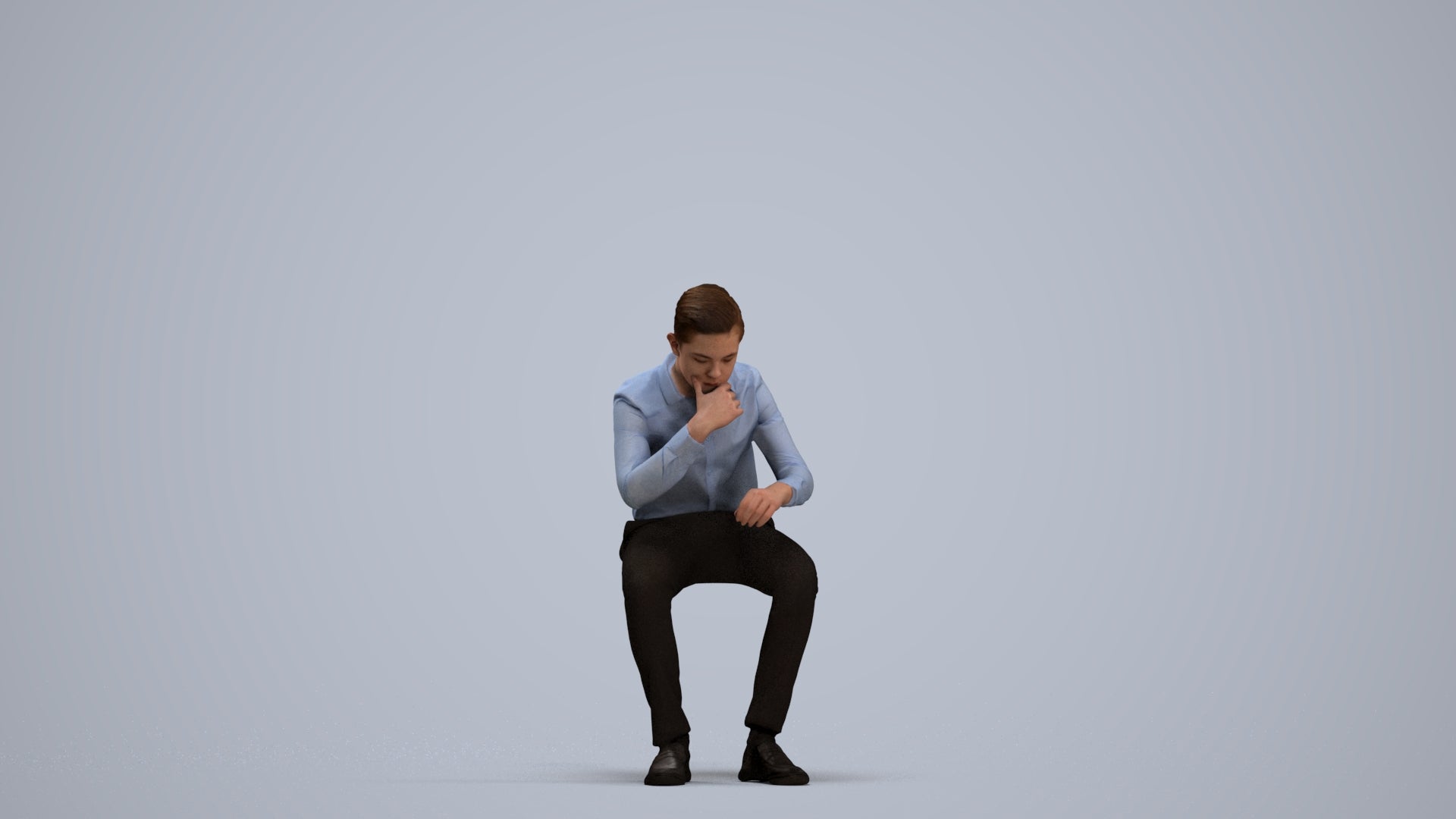 3D scanned boy kids business, photorealistic archviz people for Enscape and SketchUp, standing pose render
