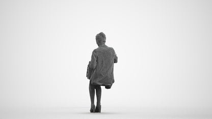 realistic 3D people woman business sitting, render-ready for V-Ray and Corona, FBX OBJ, wireframe front view