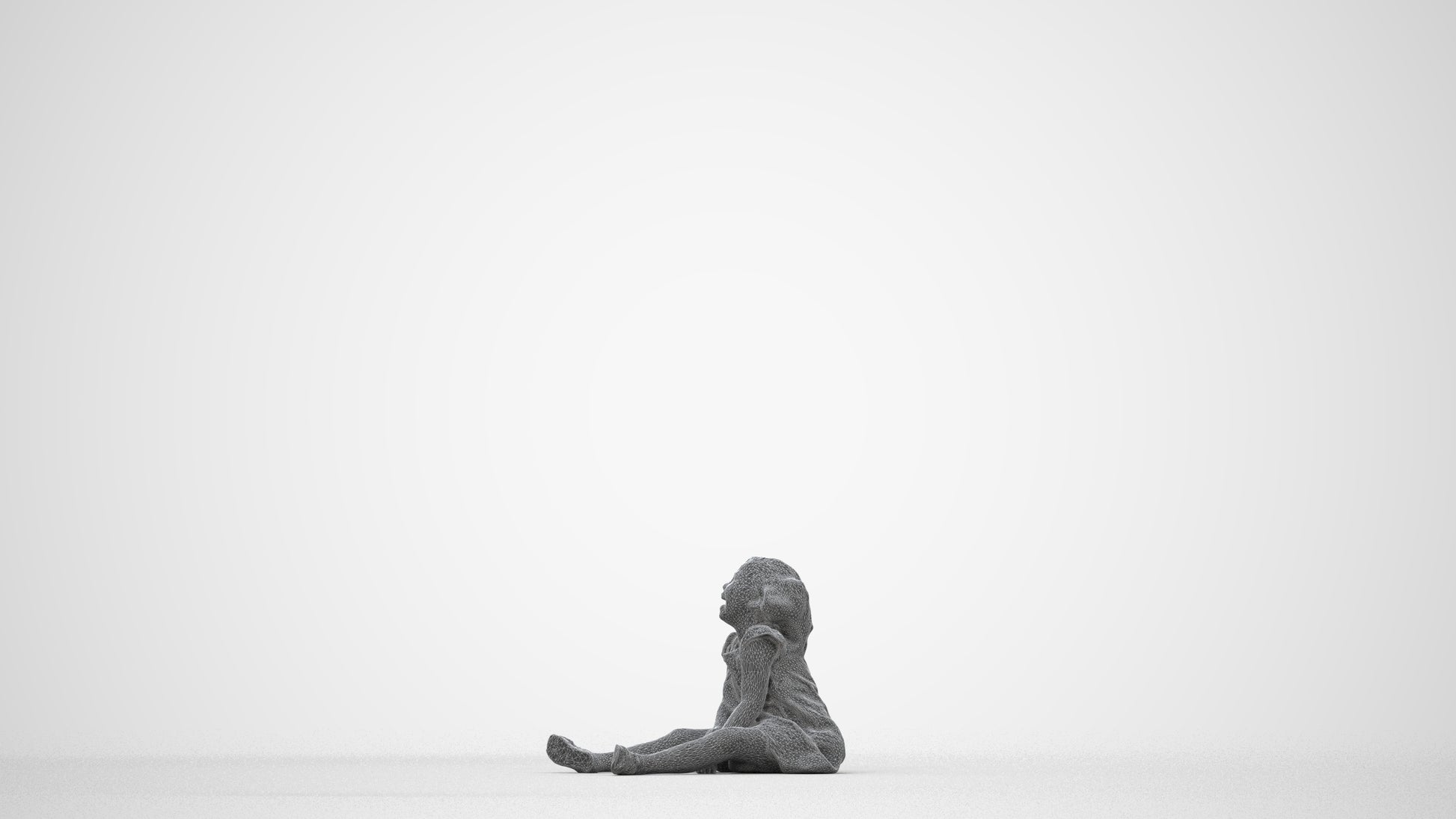 photogrammetry 3D girl casual kids, realistic human model archviz FBX, wireframe back view