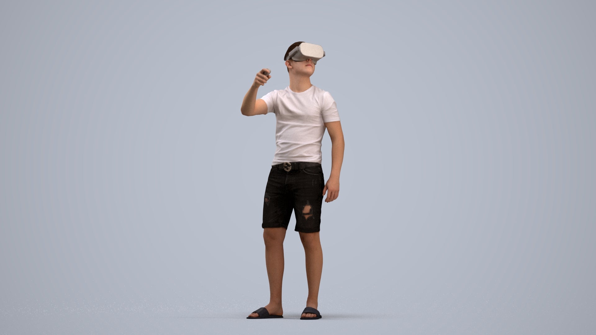 photogrammetry 3D boy casual kids, realistic human model archviz FBX, standing pose render