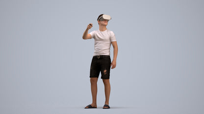 photogrammetry 3D boy casual kids, realistic human model archviz FBX, standing pose render