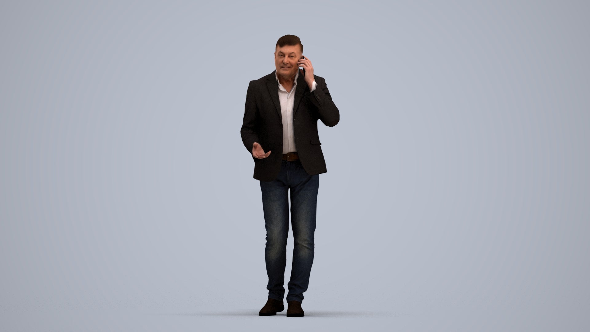 realistic 3D people man business, render-ready for V-Ray and Corona, FBX OBJ, standing pose render