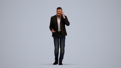 realistic 3D people man business, render-ready for V-Ray and Corona, FBX OBJ, standing pose render