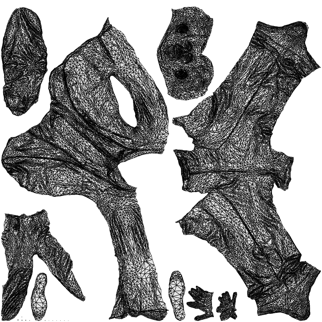 3D people model senior man business, scanned human for 3ds Max rendering, wireframe top-down view