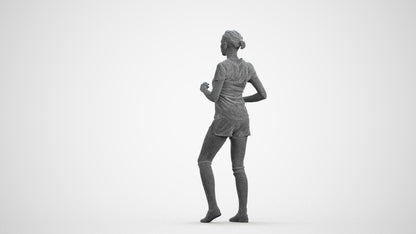 scanned 3D woman sport, photogrammetry people for Enscape and V-Ray, wireframe front view
