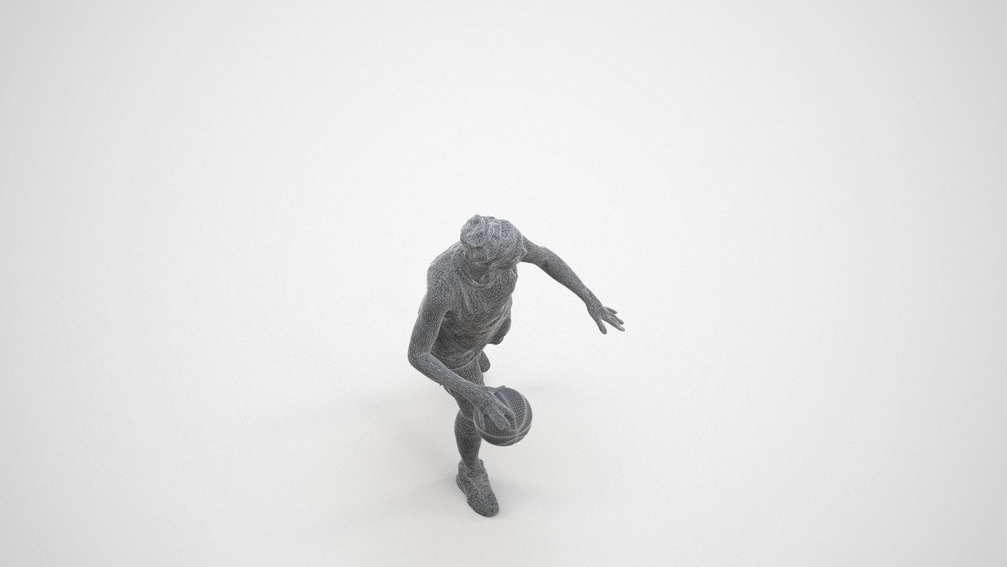 realistic 3D people woman sport, render-ready for V-Ray and Corona, FBX OBJ, wireframe three-quarter view