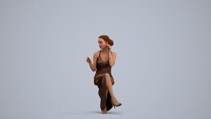 3D human model woman formal formalaffairs, photogrammetry scanned person for archviz, standing pose render