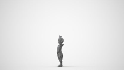 3D people model boy casual kids, scanned human for 3ds Max rendering, square thumbnail