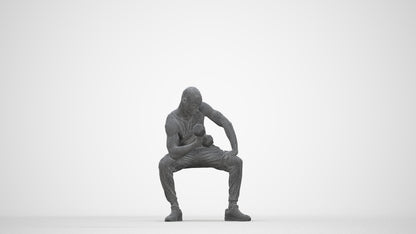 realistic 3D human man casual sport, archviz people FBX OBJ for Blender, wireframe back view