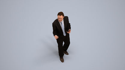 realistic 3D people man business, render-ready for V-Ray and Corona, FBX OBJ, back view render