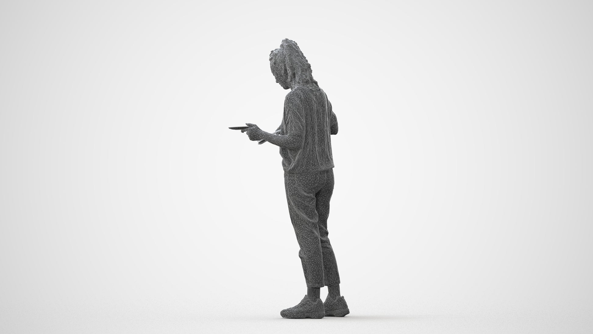 scanned 3D woman casual standing, photogrammetry people for Enscape and V-Ray, square thumbnail
