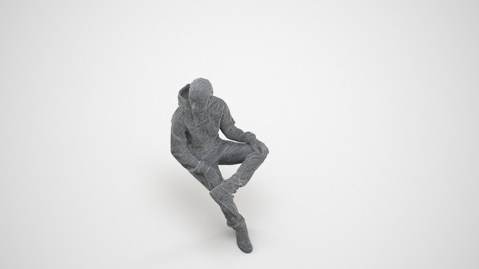 realistic 3D boy casual kids, scanned archviz people for Blender and 3ds Max, wireframe three-quarter view
