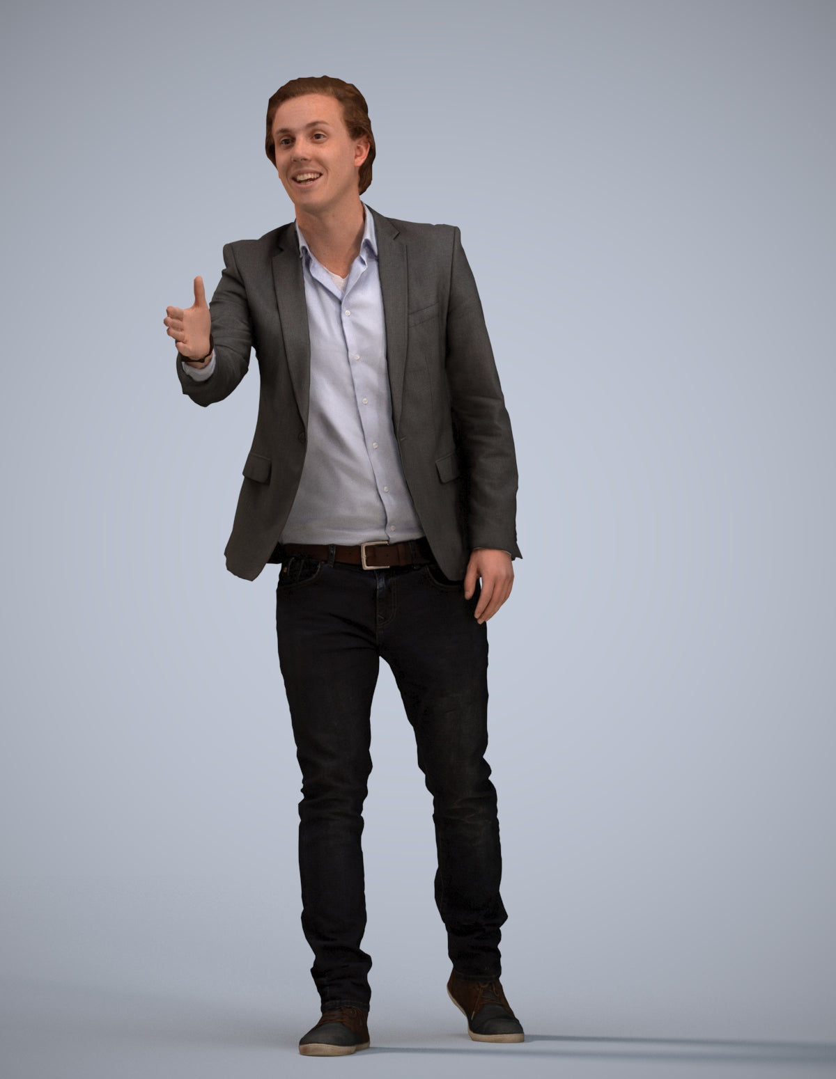realistic 3D human man business, archviz people FBX OBJ for Blender
