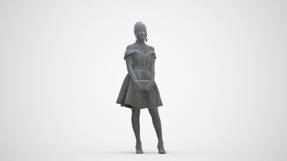 realistic 3D people woman formal formalaffairs, render-ready for V-Ray and Corona, FBX OBJ, three-quarter front view render