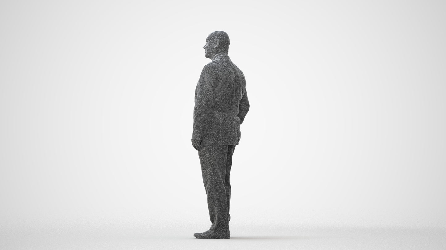 photogrammetry 3D senior man business, realistic human model archviz FBX, square thumbnail