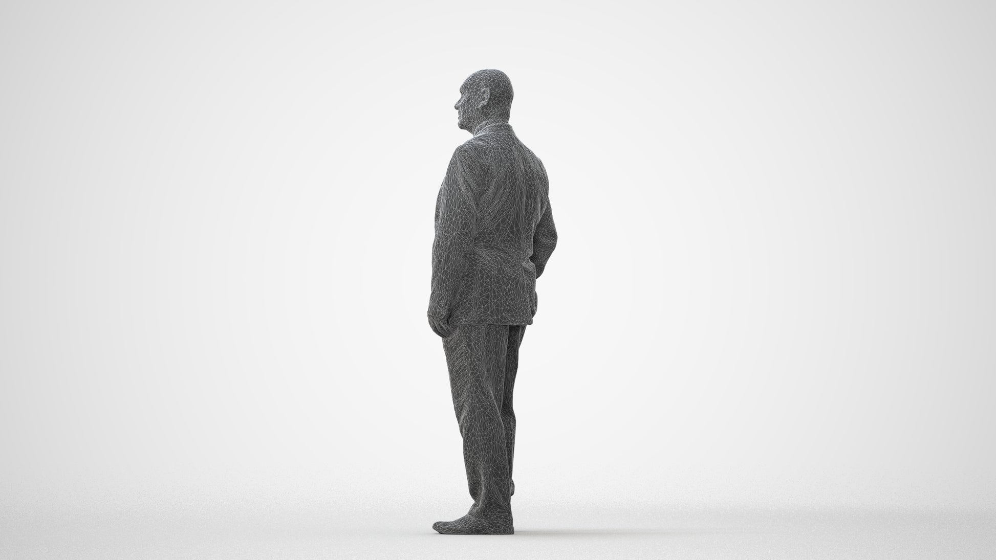 photogrammetry 3D senior man business, realistic human model archviz FBX, square thumbnail