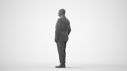 photogrammetry 3D senior man business, realistic human model archviz FBX, square thumbnail