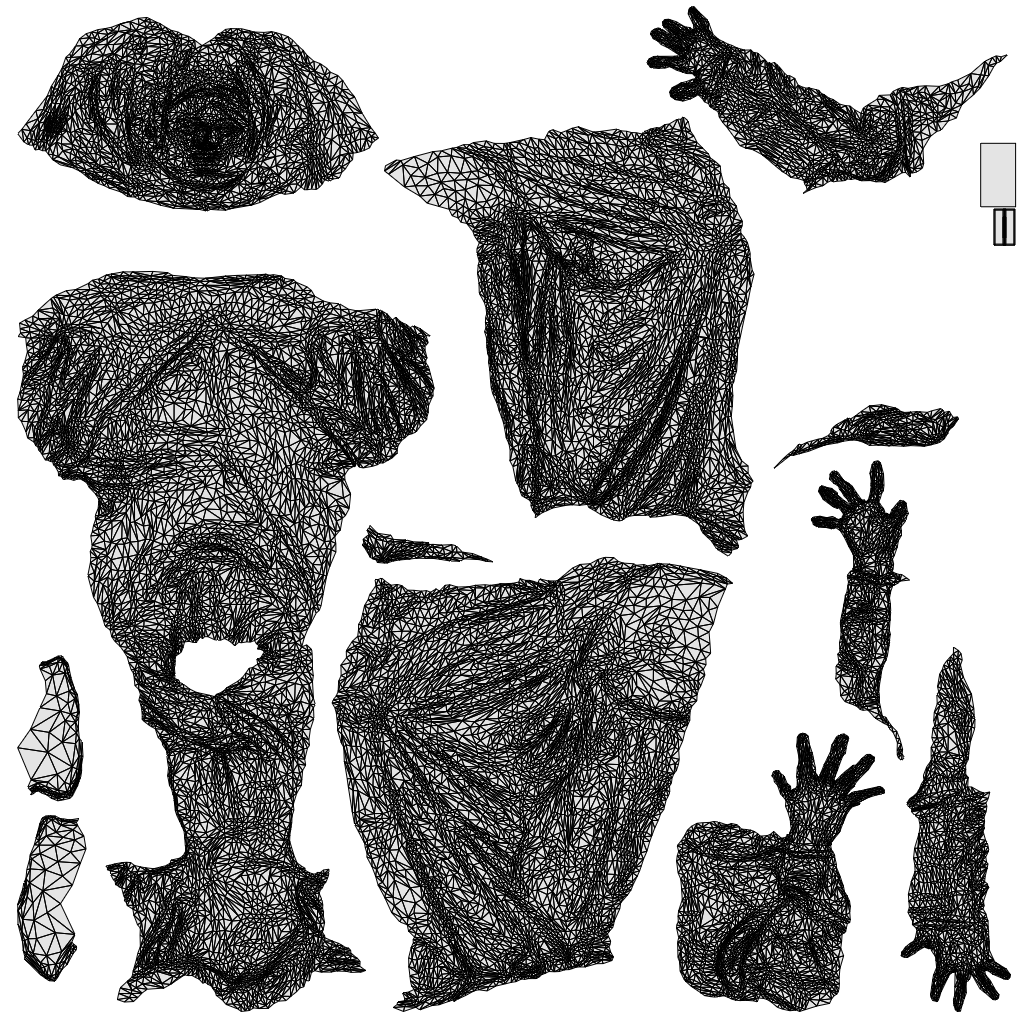 3D people model woman business, scanned human for 3ds Max rendering, wireframe top-down view