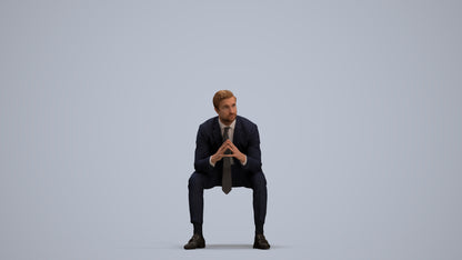 realistic 3D people man business, render-ready for V-Ray and Corona, FBX OBJ, standing pose render