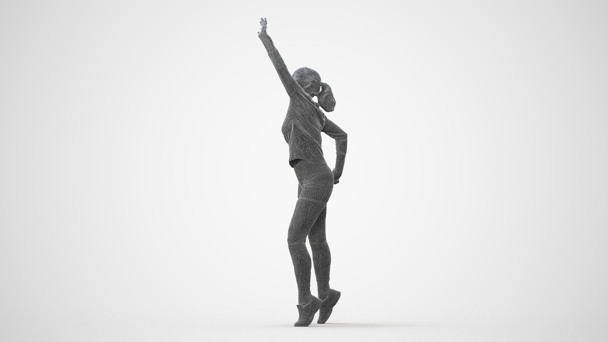 realistic 3D human woman sport, archviz people FBX OBJ for Blender, square thumbnail