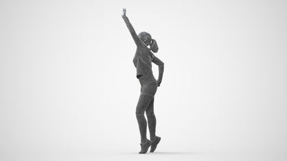 realistic 3D human woman sport, archviz people FBX OBJ for Blender, square thumbnail