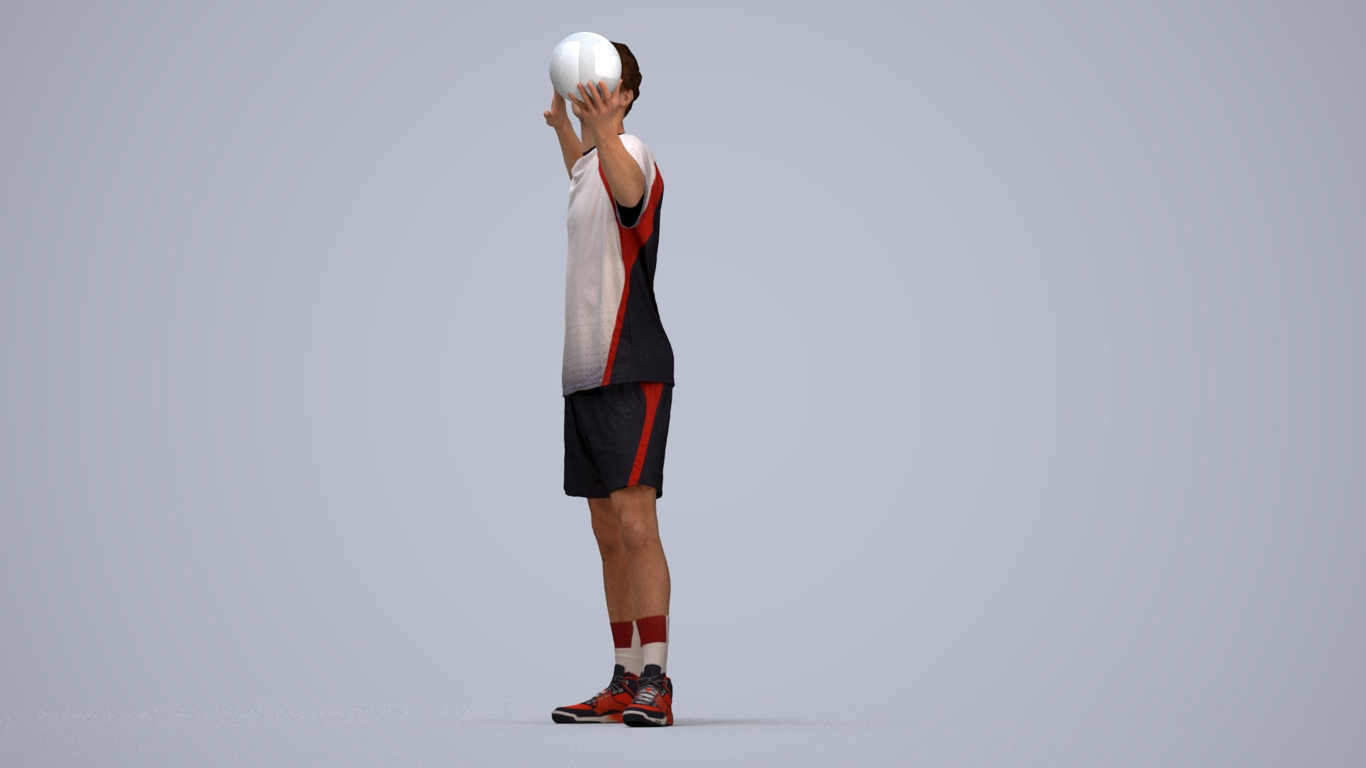 realistic 3D people man sport, render-ready for V-Ray and Corona, FBX OBJ, top-down view render