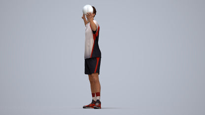 realistic 3D people man sport, render-ready for V-Ray and Corona, FBX OBJ, top-down view render