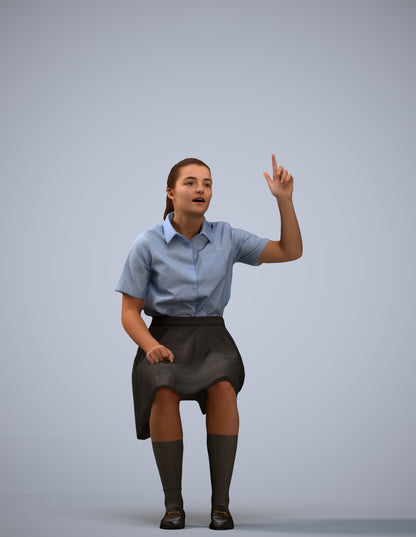 3D human model girl kids, photogrammetry scanned person for archviz