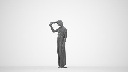 scanned 3D woman casual kids, photogrammetry people for Enscape and V-Ray, wireframe back view