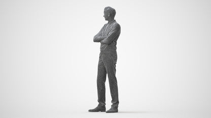 photogrammetry 3D man casual standing, realistic human model archviz FBX, square thumbnail