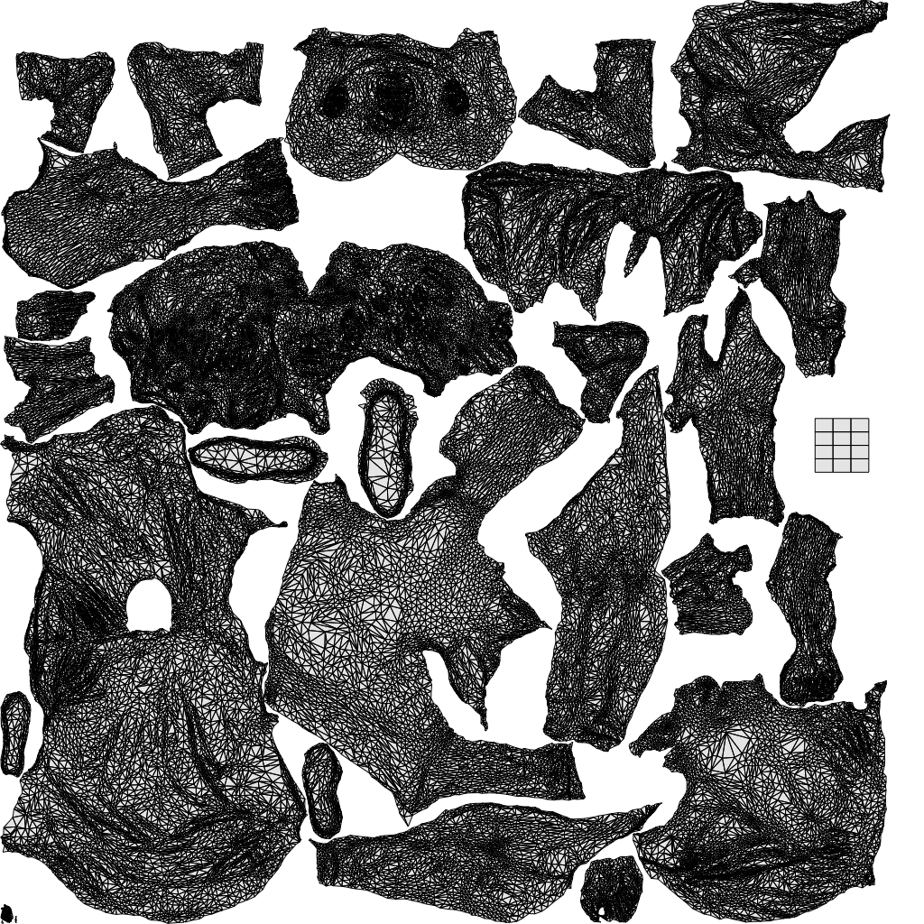 3D people model girl casual kids, scanned human for 3ds Max rendering, wireframe top-down view