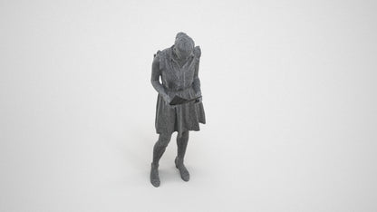 realistic 3D people woman casual standing, render-ready for V-Ray and Corona, FBX OBJ, wireframe three-quarter view