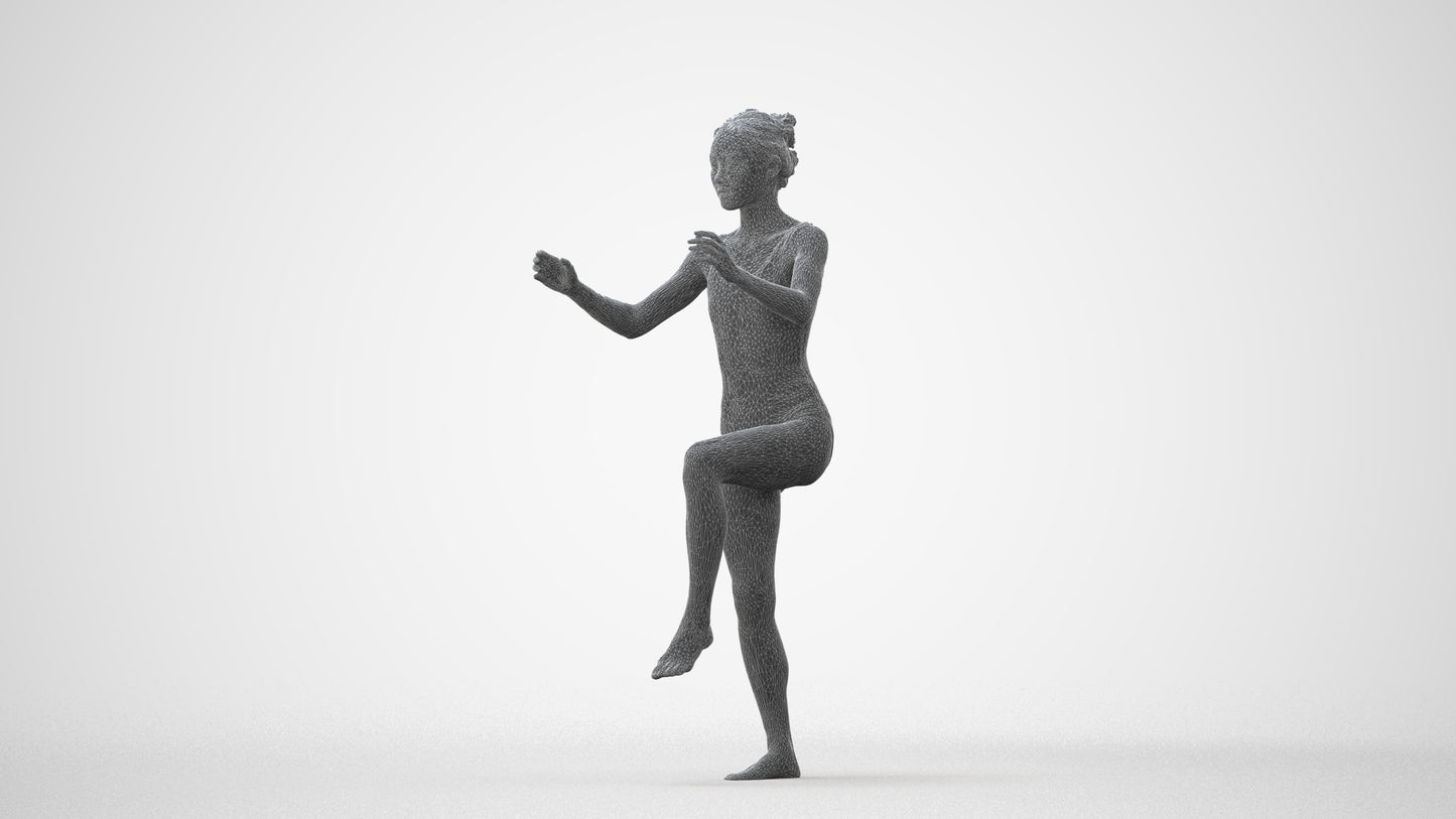 photogrammetry 3D woman pool, realistic human model archviz FBX, square thumbnail