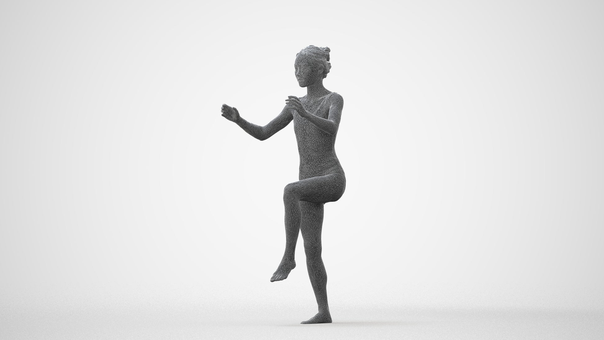 photogrammetry 3D woman pool, realistic human model archviz FBX, square thumbnail